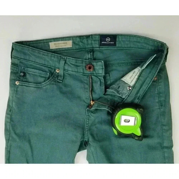 AG Adriano Goldschmied 25X28 Women's Green The Stevie Ankle Slim Straight Jeans - Picture 8 of 11